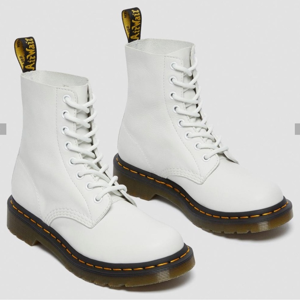 Dr Martens 1460 Pascal white leather grunge lace-up combat boots Size L5/36EU